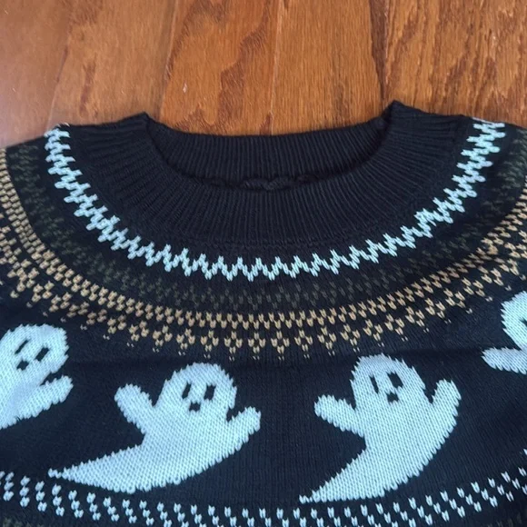 Halloween Sweater Ghostly Fun Retro Crewneck Sweater - Picture 14 of 14